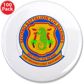 2B4M - M01 - 01 - 2nd Battalion 4th Marines - 3.5" Button (100 pack)